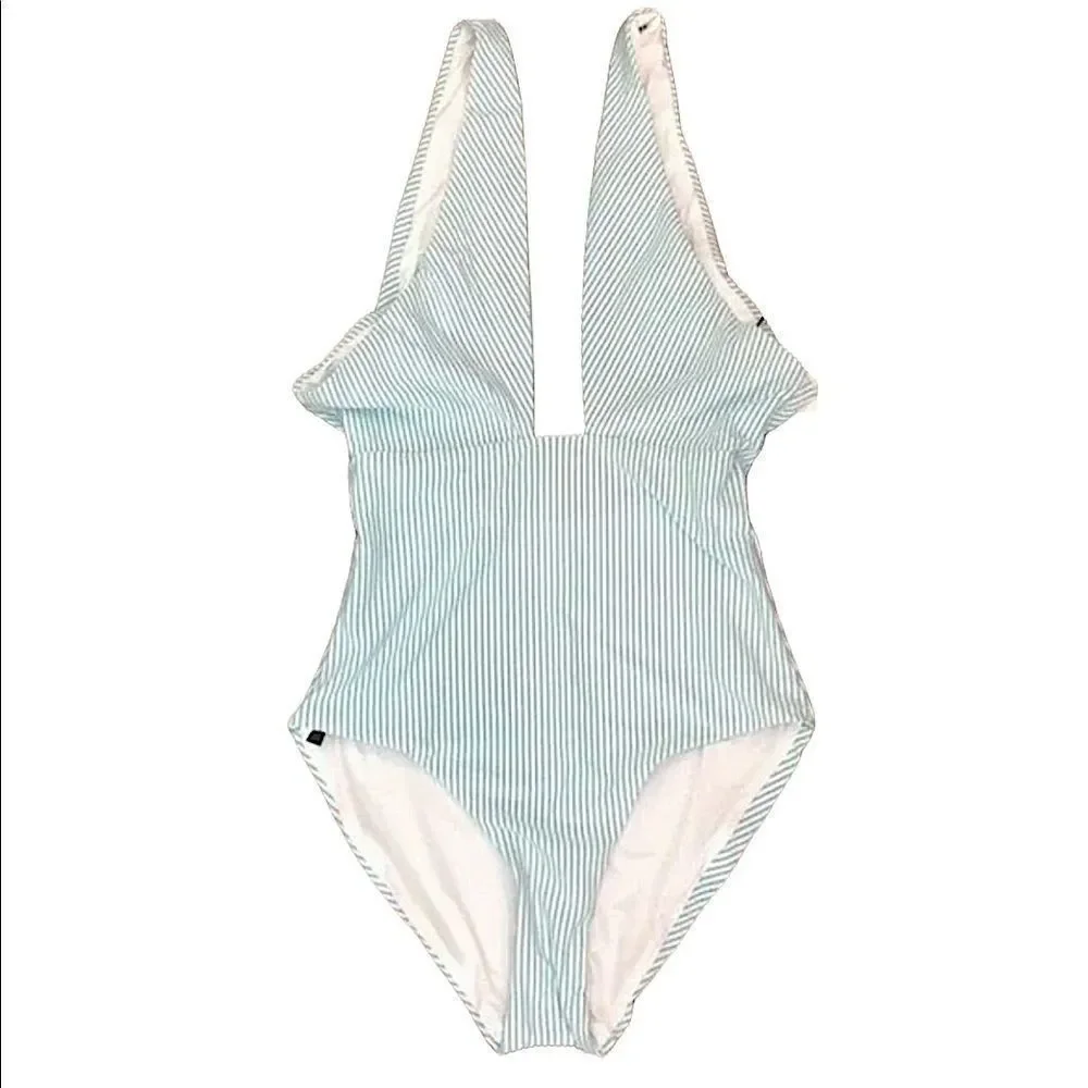 Onia Nicole One-Piece Seersucker Bondi Blue